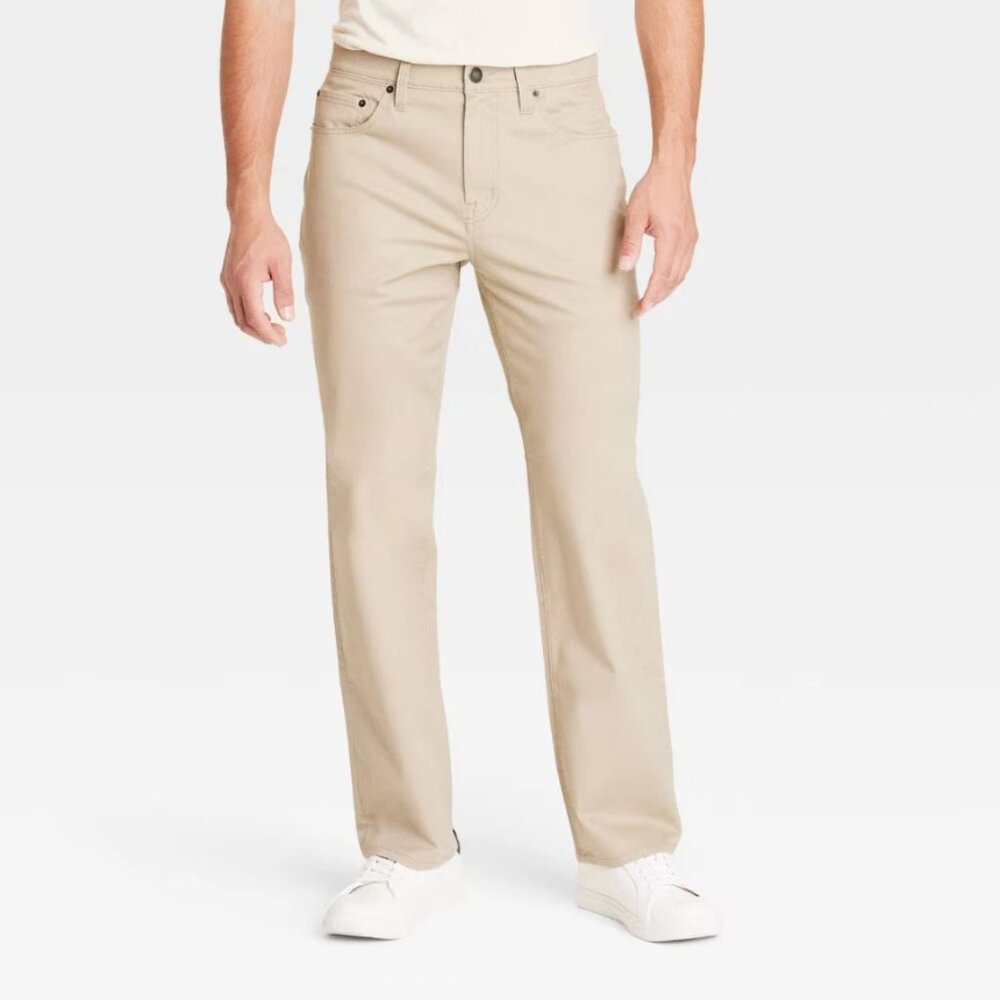 NWT Goodfellow & Co Men's Khaki Straight Fit 5-Pocket Design Soft stretchy Pants